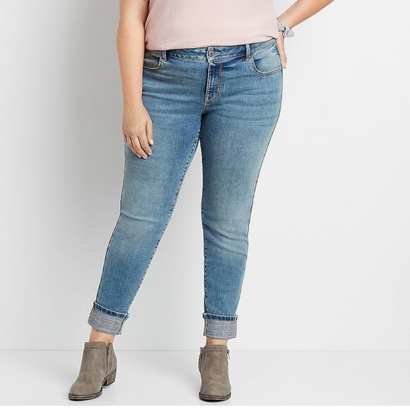 Maurices Plus Size DenimFlex Medium Plaid Cuffed Jegging size L - Picture 7 of 7
